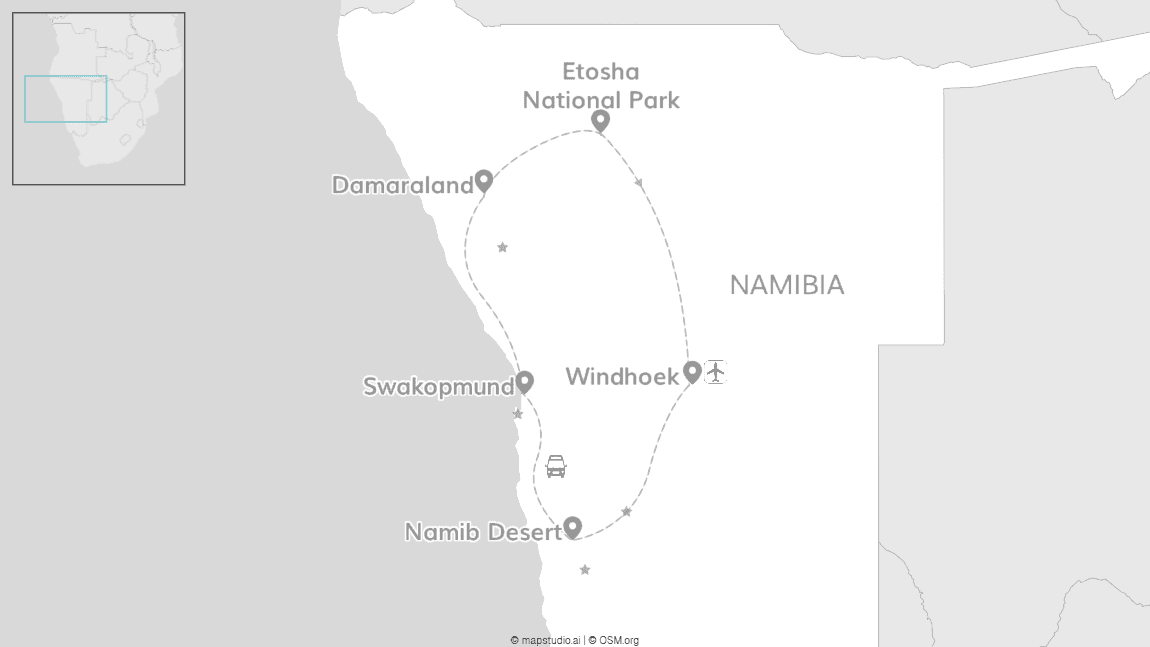 Namibia Adventure: Road trip in a rooftop tent